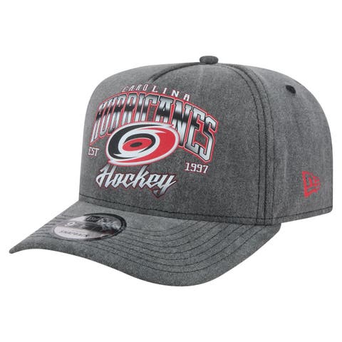 Men's New Era  Charcoal Carolina Hurricanes Throwback Washed A-Frame Pre-Curved 9FIFTY Snapback Hat