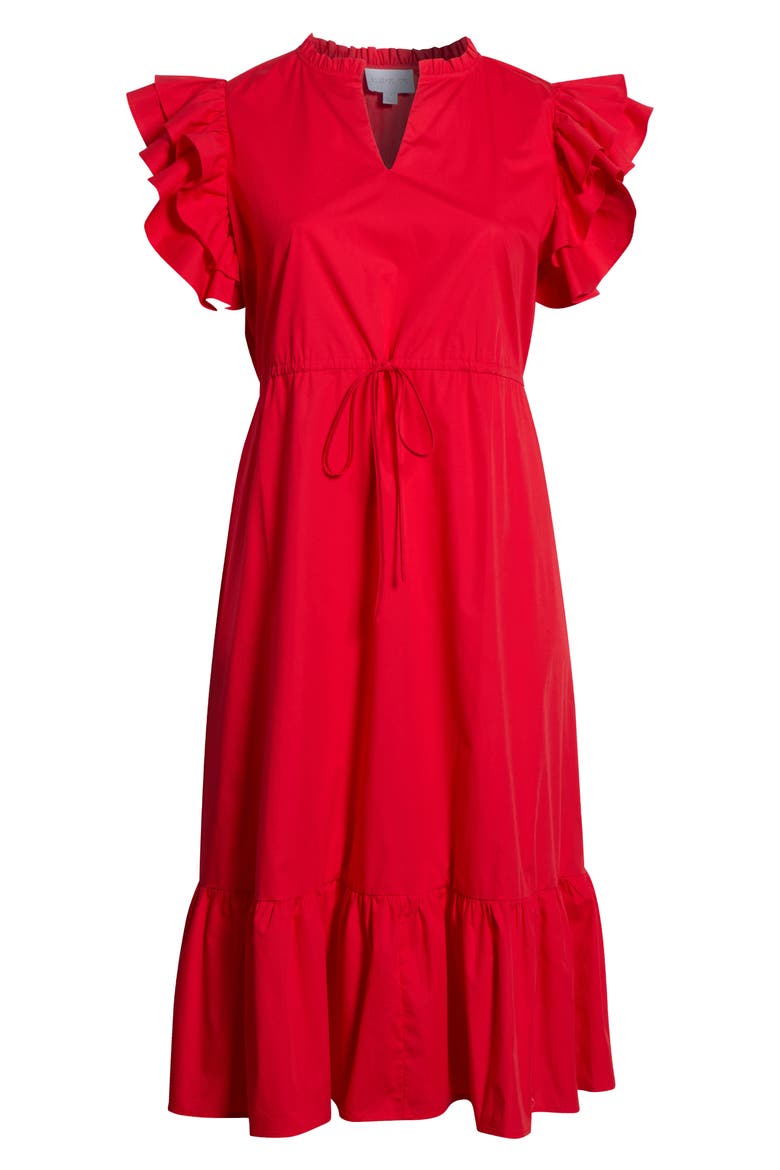 Miley Dillan Ruffle Maxi Dress, Alternate, color, RED