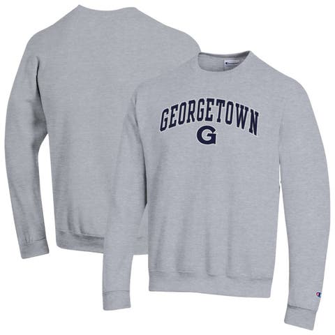 Men's Champion  Heather Gray Georgetown Hoyas Arch Over Logo Pullover Sweatshirt