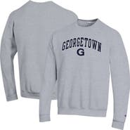 Champion Men's Champion  Heather Gray Georgetown Hoyas Arch Over Logo Pullover Sweatshirt