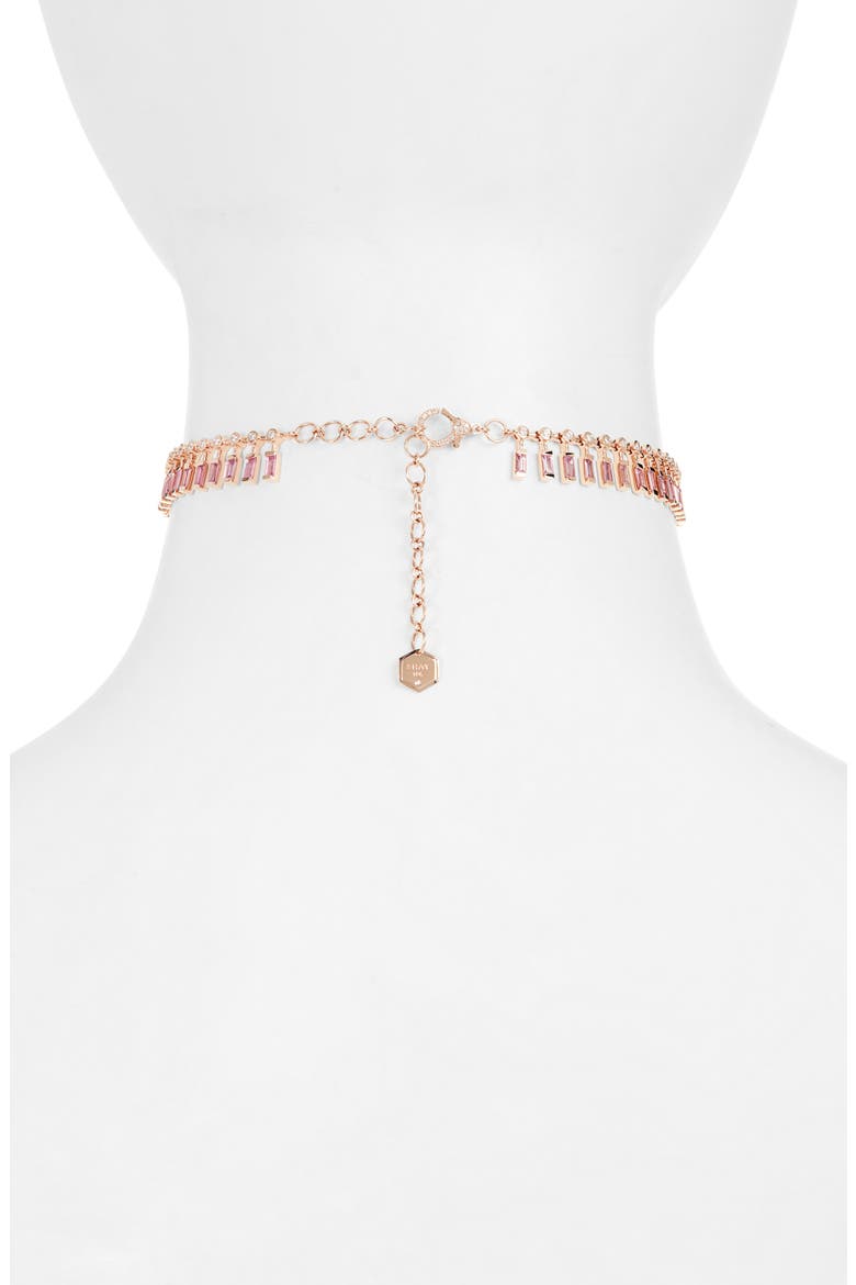 Dot Dash Diamond & Sapphire Choker, Alternate, color, ROSE GOLD