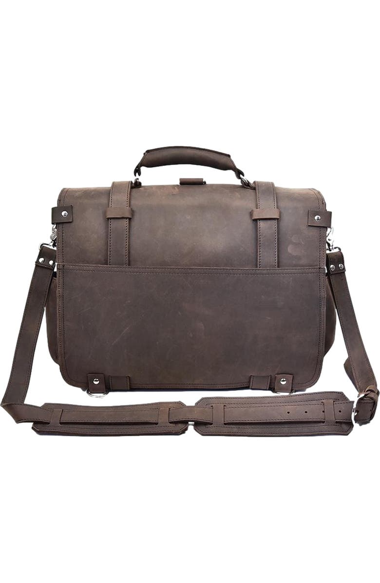 STEEL HORSE LEATHER The Gustav Messenger Bag | Large Capacity Vintage Leather Messenger Bag, Alternate, color, Dark Brown