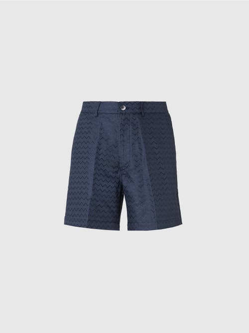 Missoni Tailored Shorts With Shiny Zigzag Pattern In Blue