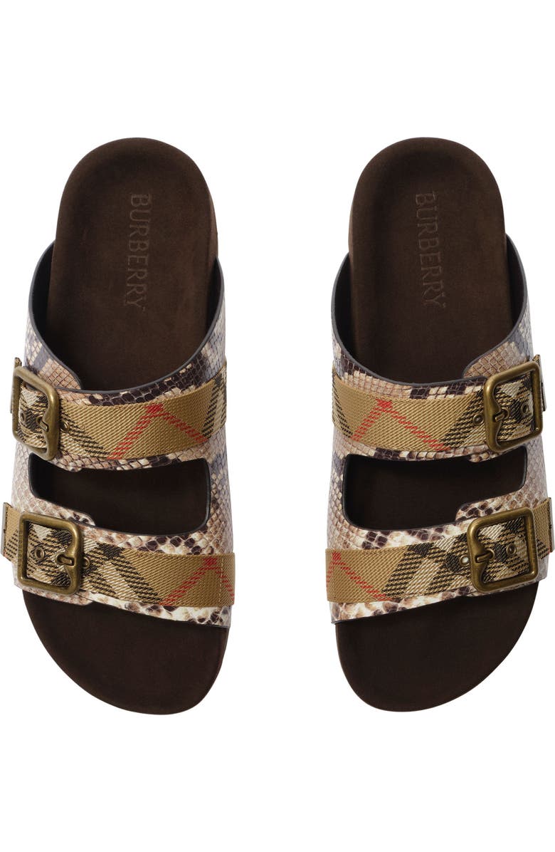 Burberry Urchin Snakeskin Embossed Slide Sandal, Alternate, color, Serpent