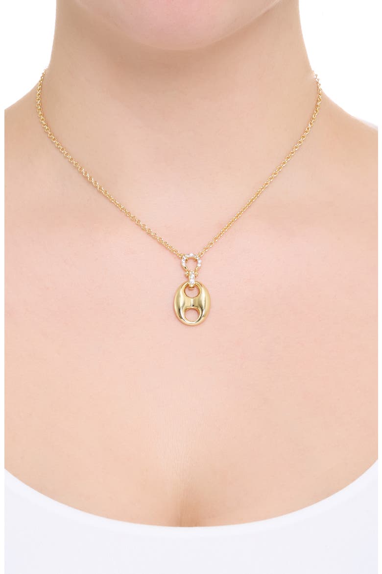 Pavé Horsebit Necklace, Alternate, color, GOLD