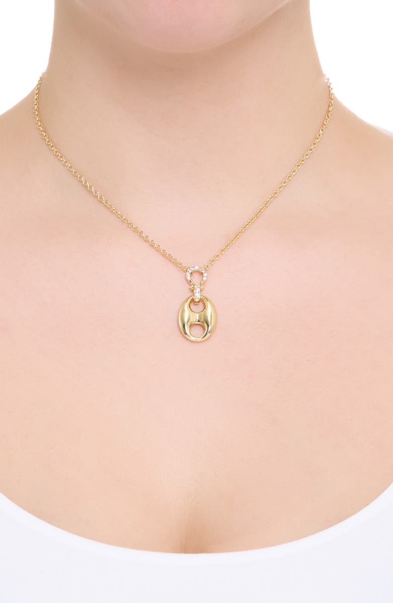 ATHRA LUXE Pavé Horsebit Necklace, Alternate, color, Gold