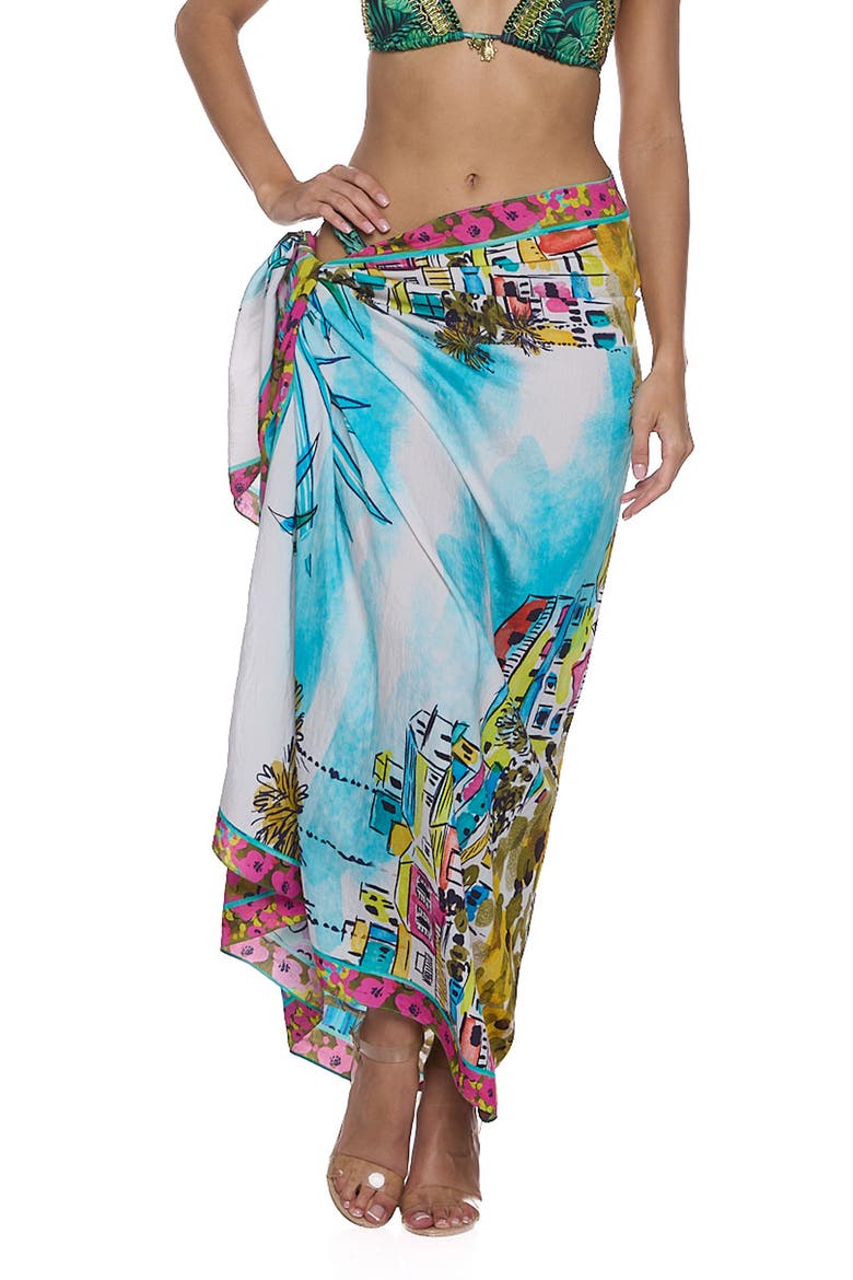Pareo Convertible Midi Cover-Up Dress, Alternate, color, BLUE