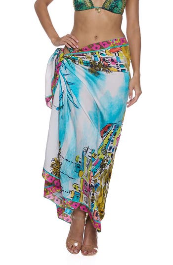 Ranee's Ranees Pareo Convertible Midi Cover-up Dress In Multi