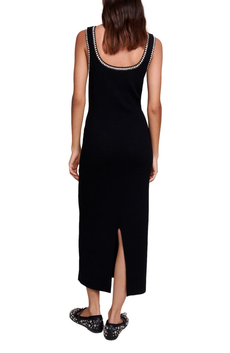 maje Rimo Contrast Trim Ribbed Sweater Dress, Alternate, color, 