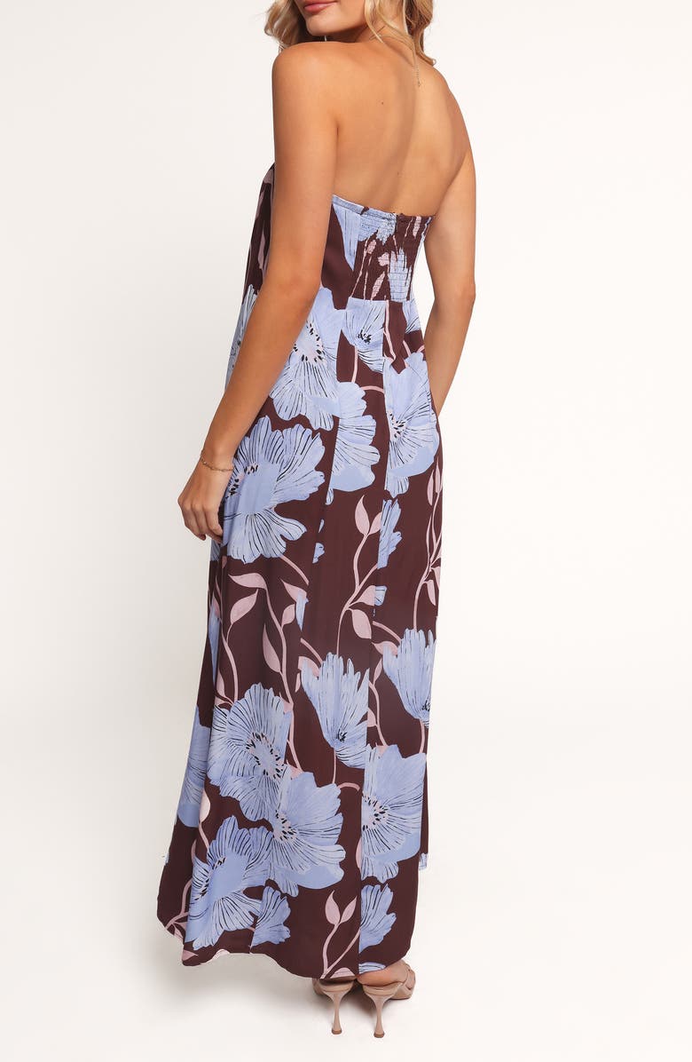 Petal & Pup Ottavia Floral Strapless Maxi Dress, Alternate, color, Blue Poppies