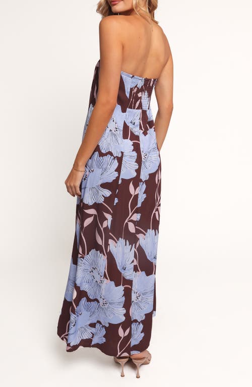 Petal And Pup Petal & Pup Ottavia Floral Strapless Maxi Dress In Blue