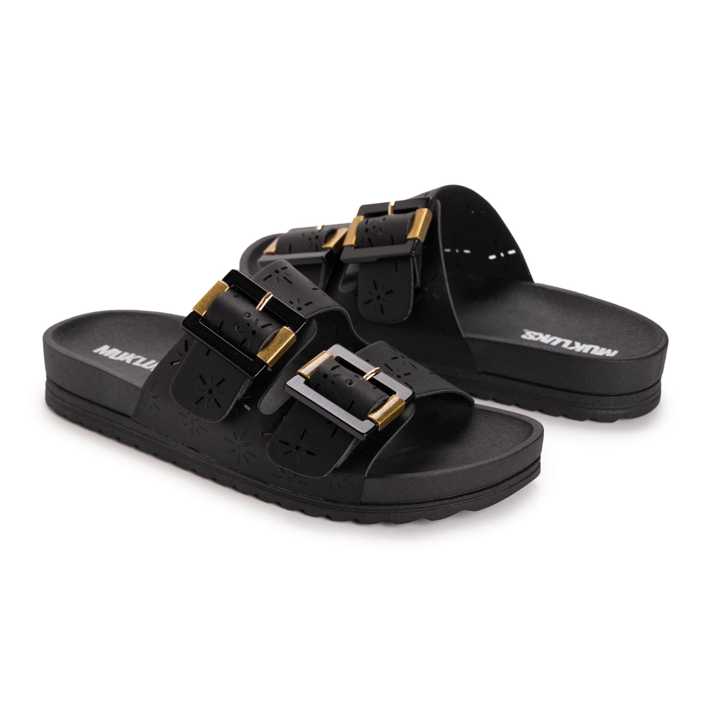 MUK LUKS Women's Grand Cayman Sandal, Alternate, color, Black Motif