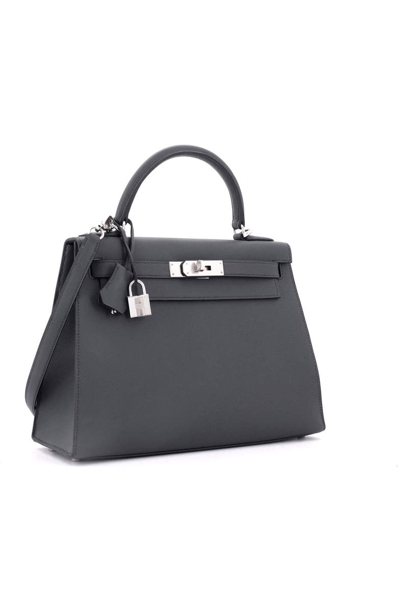Pre-Owned Hermes Kelly Handbag Grey Epsom with Palladium Hardware 28, Alternate, color,