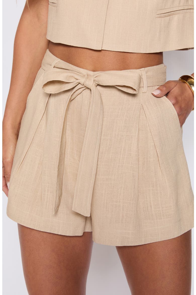 Natalie Tie Waist Shorts (Nordstrom Exclusive), Alternate, color, TAUPE