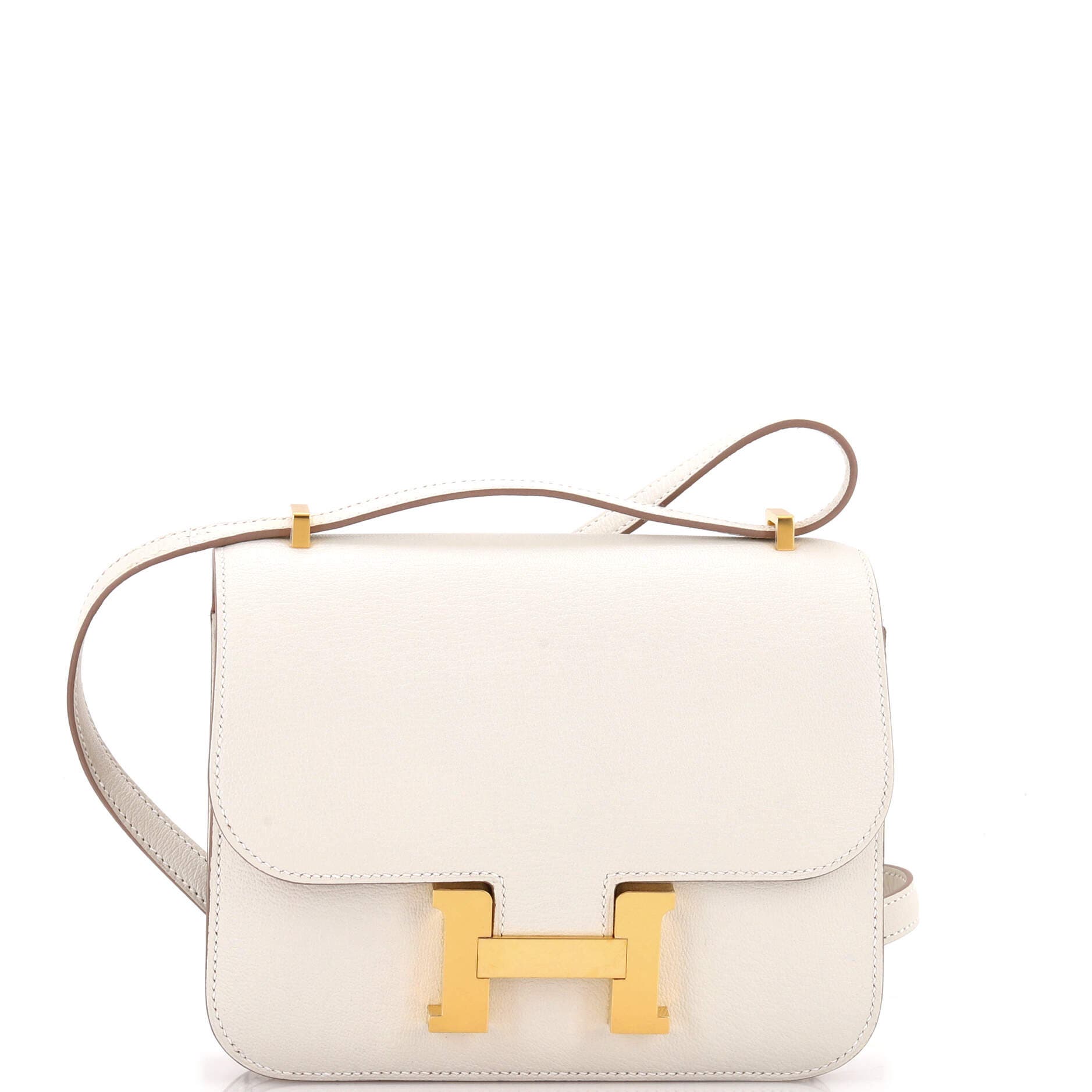 Pre-Owned Hermes Constance NM Bag Verso Chevre Mysore 18, Main, color, Verso - Mushroom/Biscuit