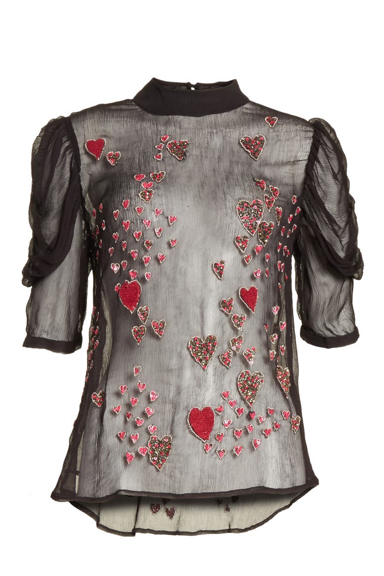 So in Love Embroidered Blouse, Alternate, color, BLACK