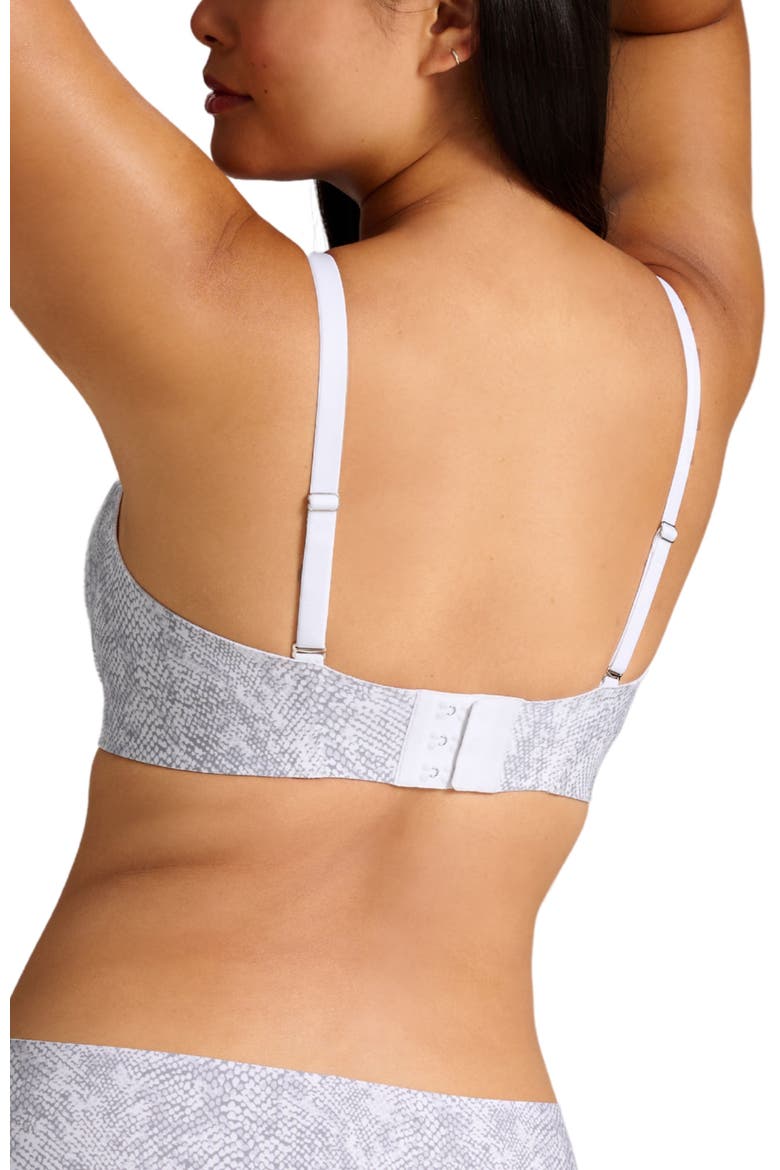 Organic Cotton No-Show V-Neck Foam Bra, Alternate, color, Grey Snake Print