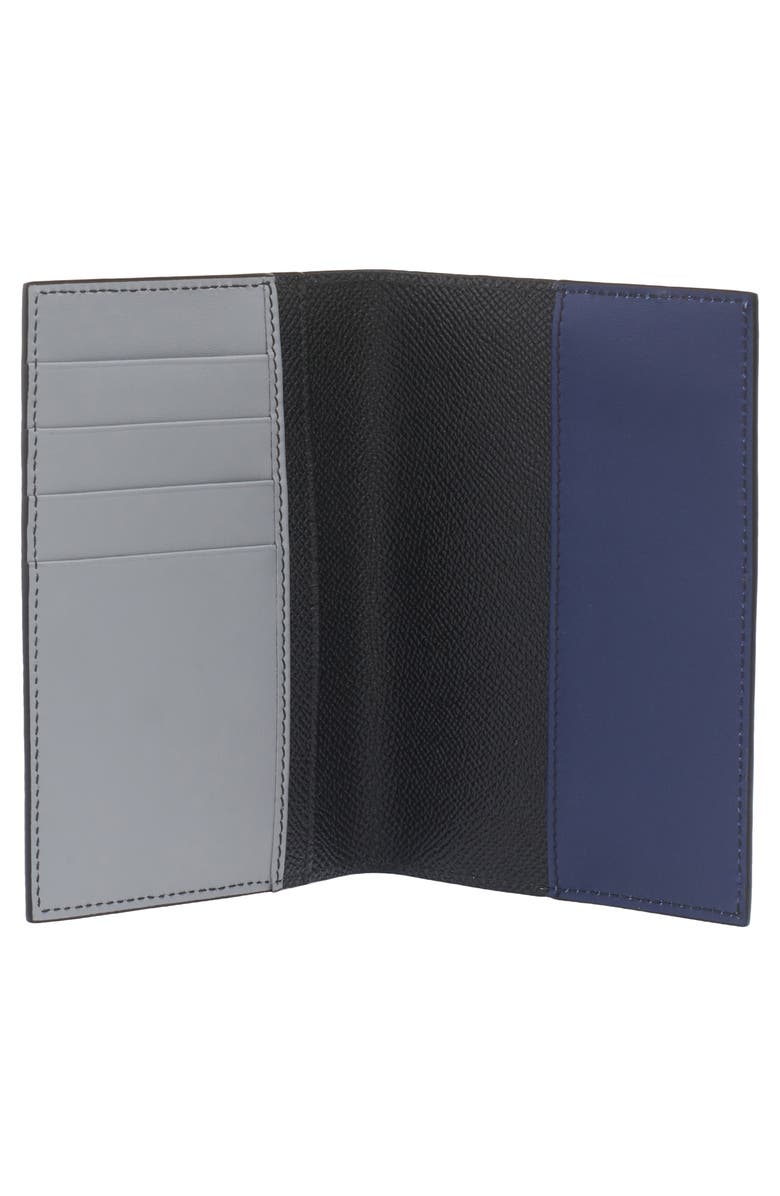 Dolce&Gabbana Dauphine Colorblock Leather Passport Holder, Alternate, color, Nero/ Blu Notte