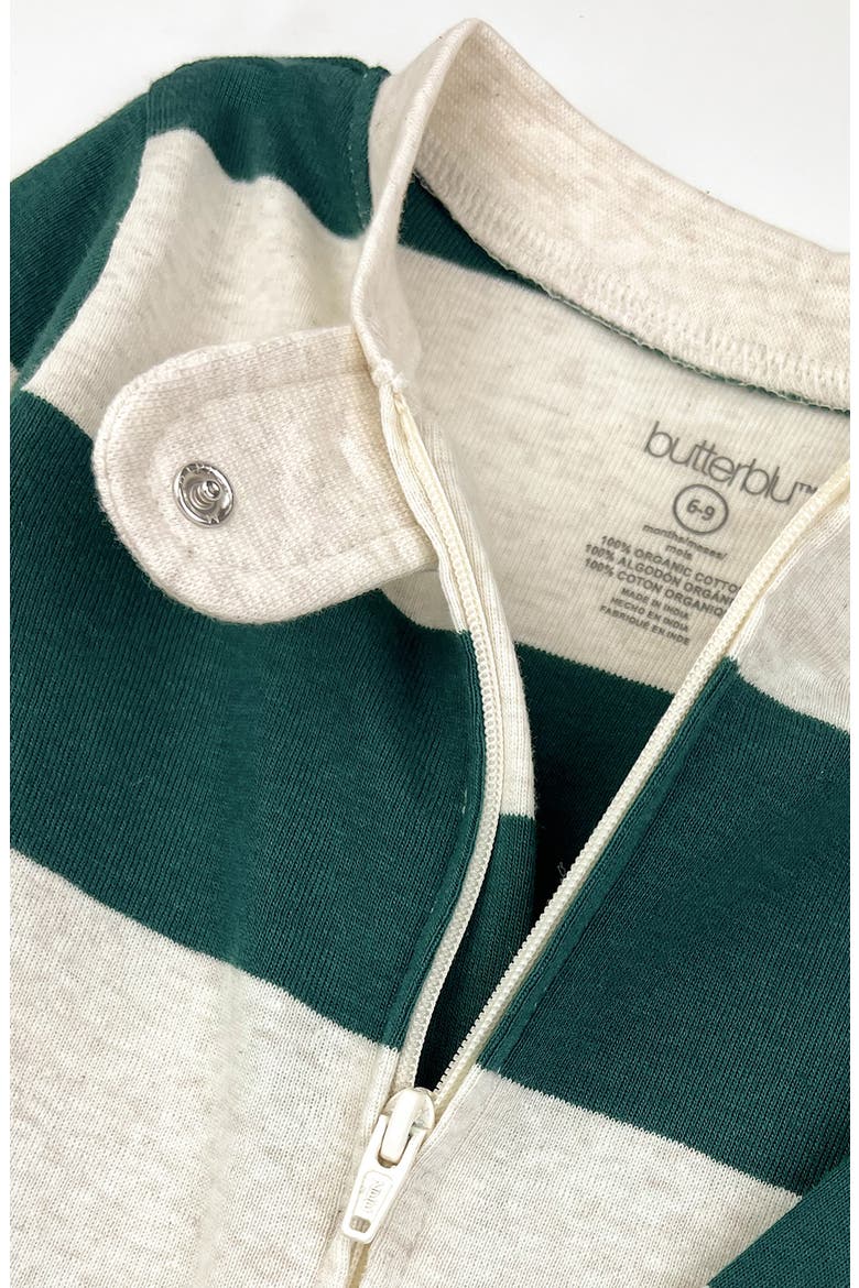 Kids' Scout Stripe Cotton Footie, Alternate, color, GREEN JUMBO STRIPE