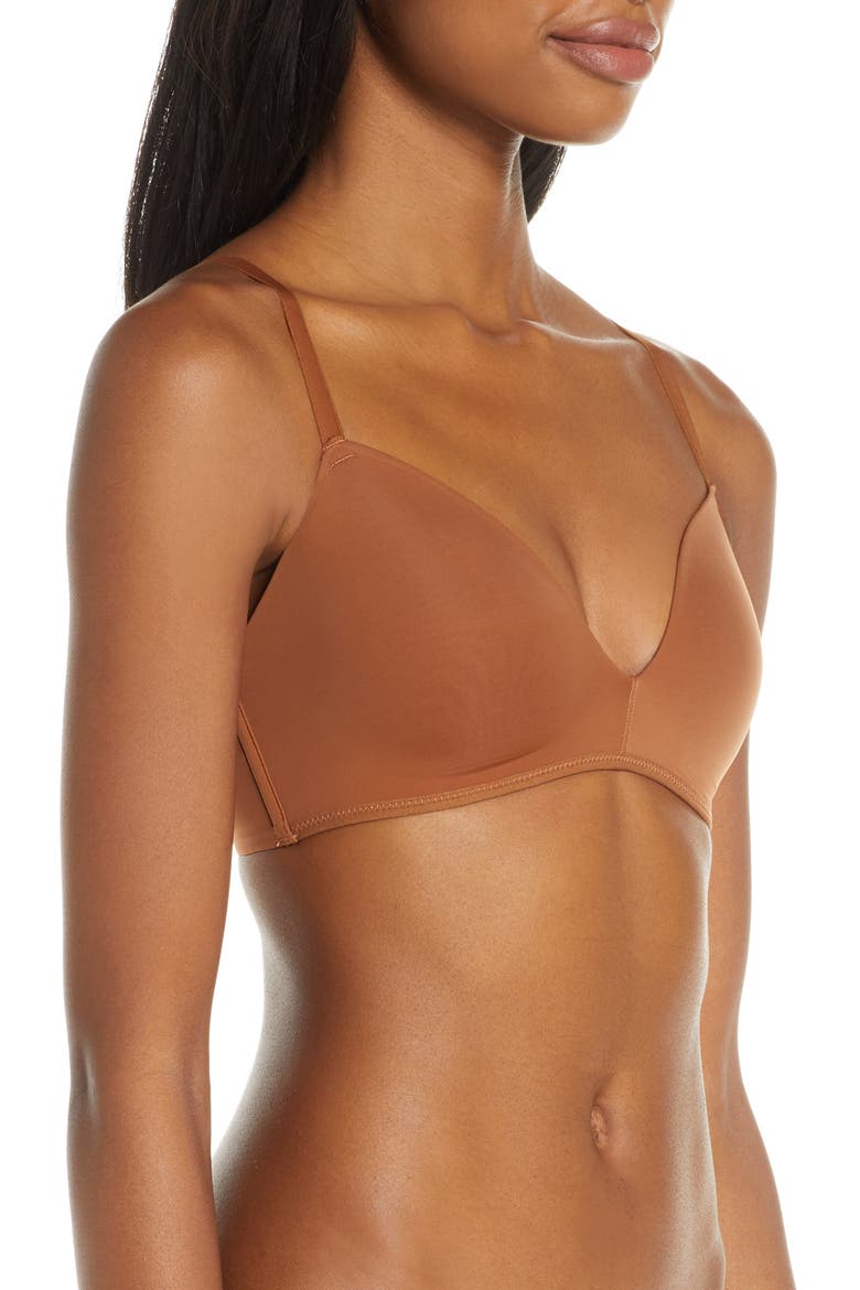 Marta Mesh Trim Wireless T-Shirt Bra, Alternate, color, CINNAMON