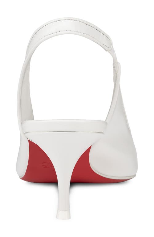 Christian Louboutin Sporty Kate 55 White Leather Slingbacks In Bianco
