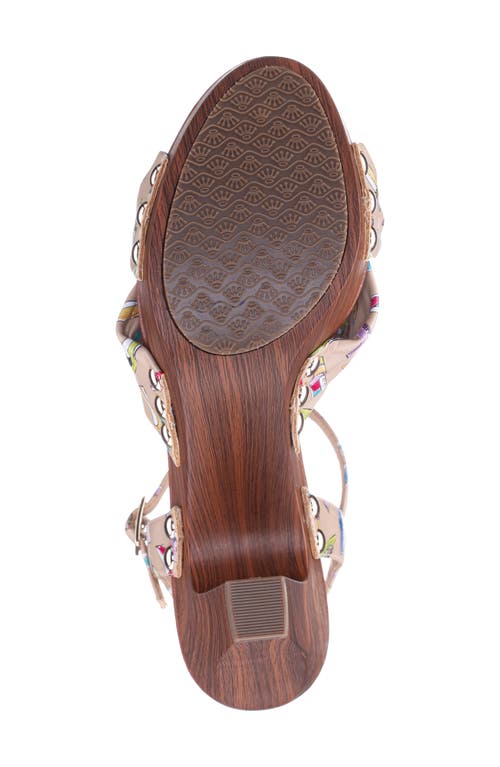 Nina Pop Ankle Strap Platform Sandal In Beige