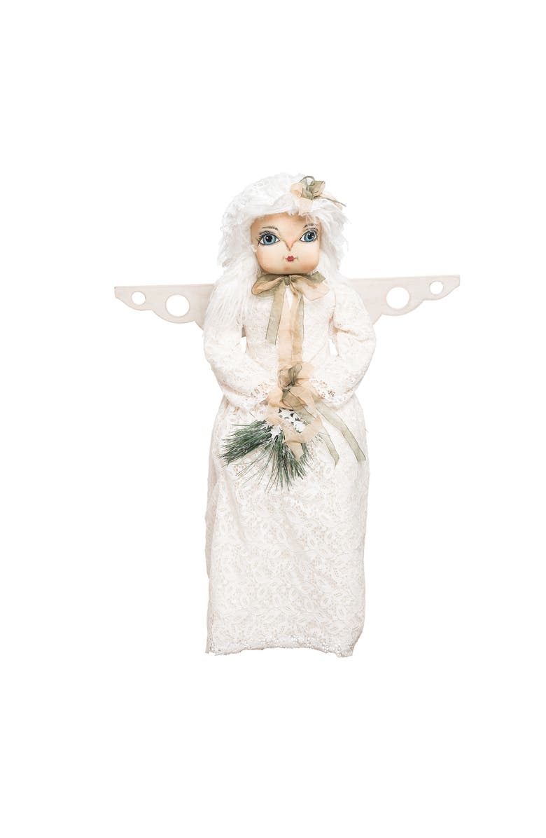 Gallerie II Natalie Snow Angel Joe Spencer Gathered Traditions Christmas Art Doll Figure, Main, color, White