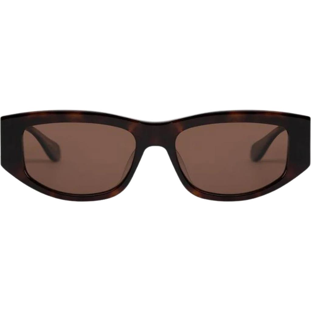 Mohala Eyewear Kalia 55mm Medium Bridge Wide Width Polarized Oval Sunglasses In Brown