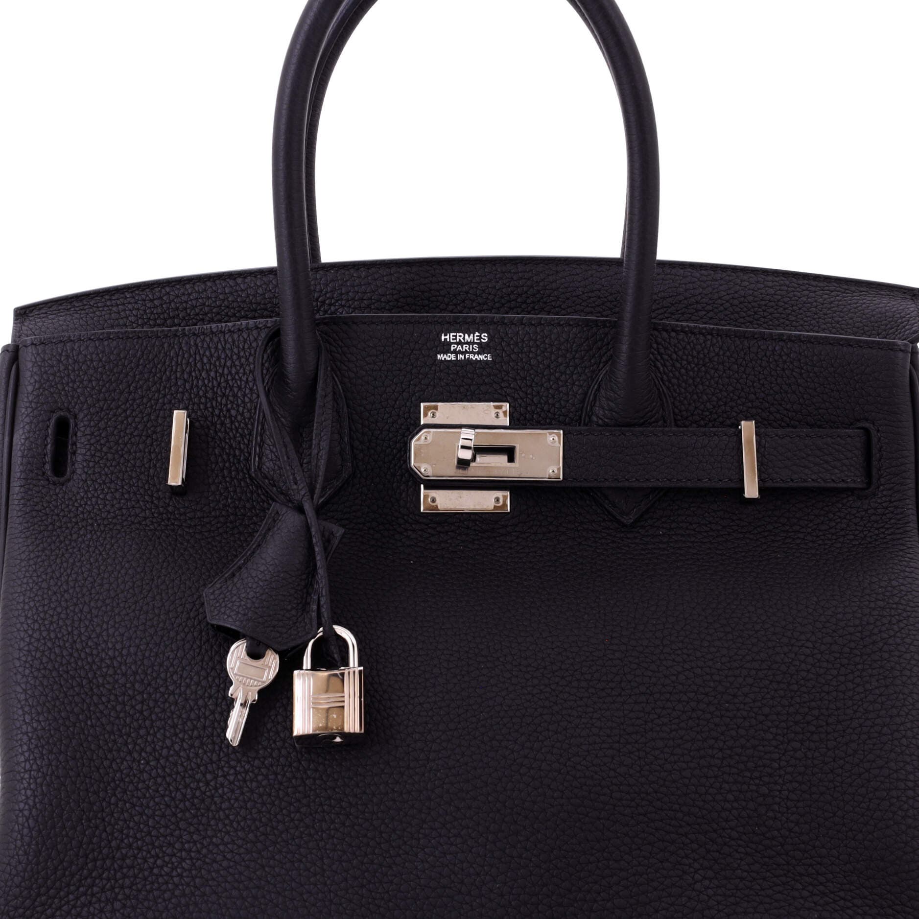 Pre-Owned Hermes Birkin Handbag Black Togo with Palladium Hardware 30, Alternate, color, Noir