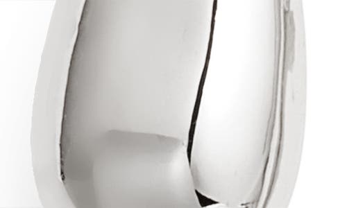 Open Edit Elongated Teardrop Linear Earrings In Rhodium