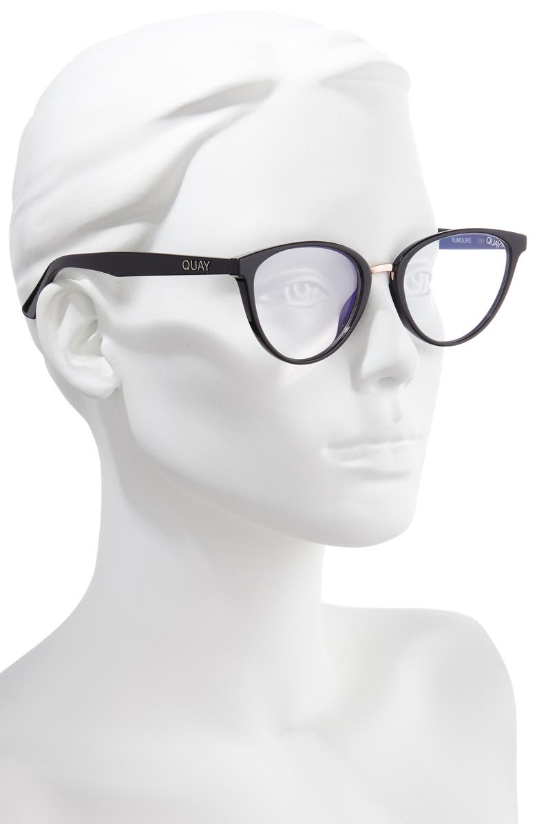 QUAY Rumours 47mm Blue Light Blocking Glasses, Alternate, color, 