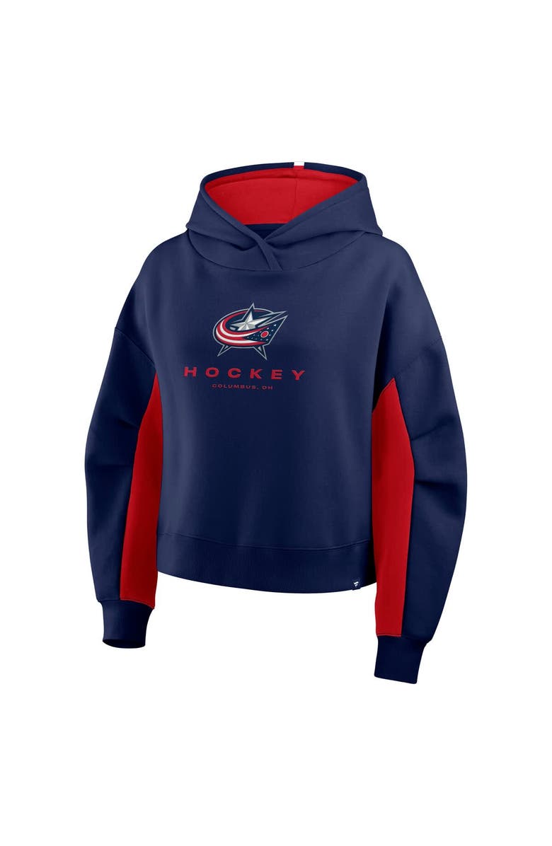 FANATICS Women's Fanatics Navy Columbus Blue Jackets Back Check Boxy Hoodie, Alternate, color, Navy