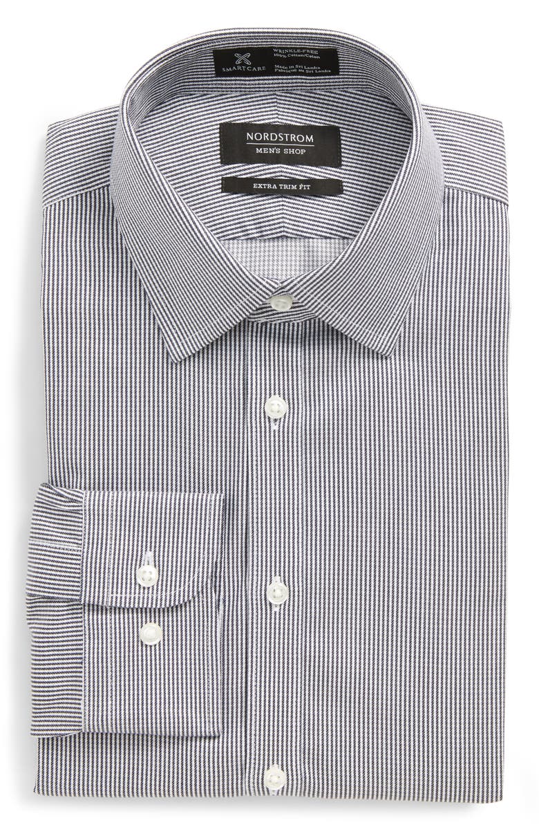 NORDSTROM MEN'S SHOP Smartcare<sup>™</sup> Extra Trim Fit Stripe Dress Shirt, Alternate, color, 