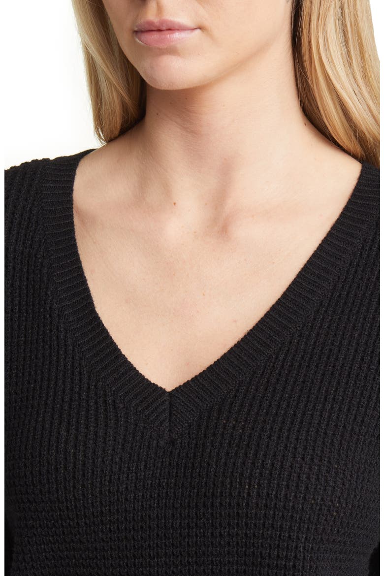 Leanna V-Neck Sweater, Alternate, color, BLACK