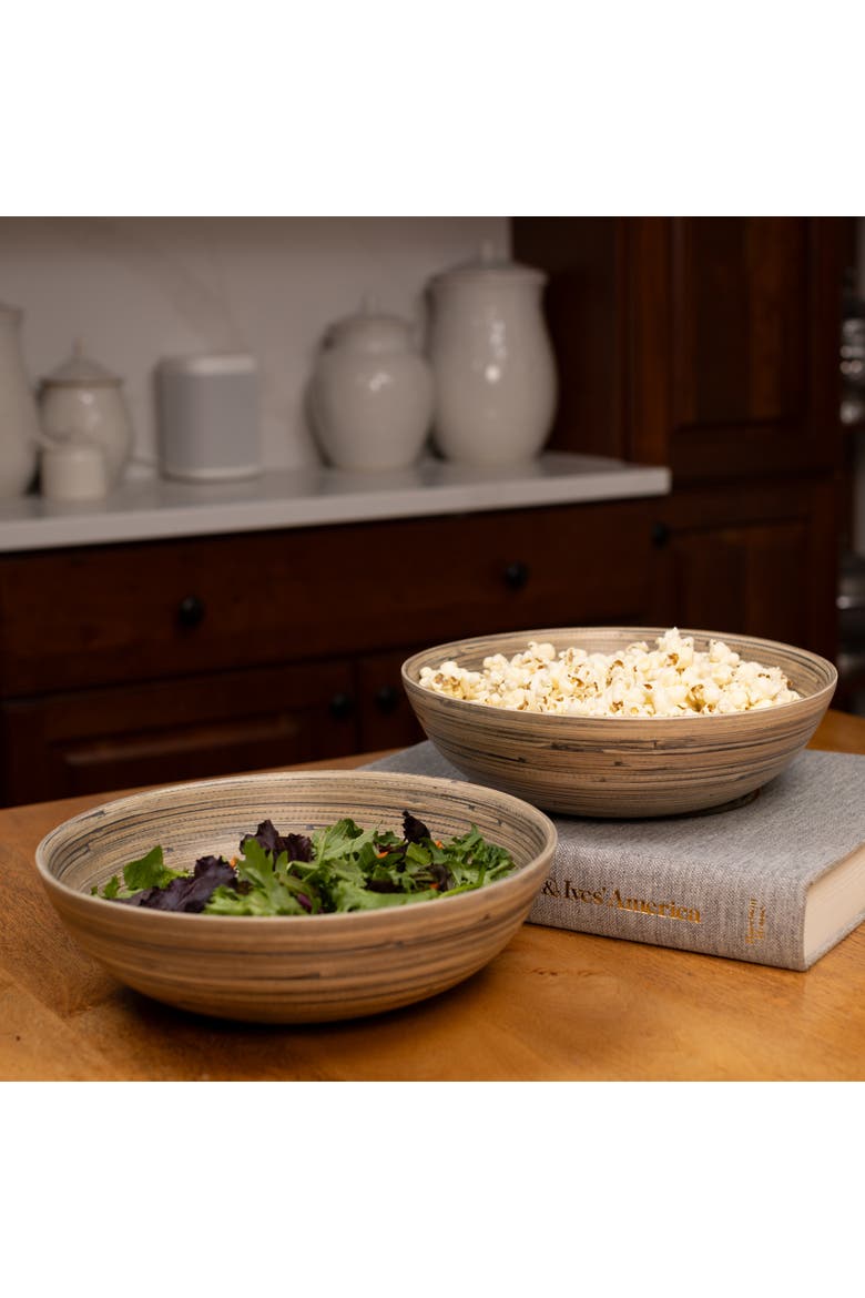 Salad Bowl Set, 12 Inch x 2, Alternate, color, Black