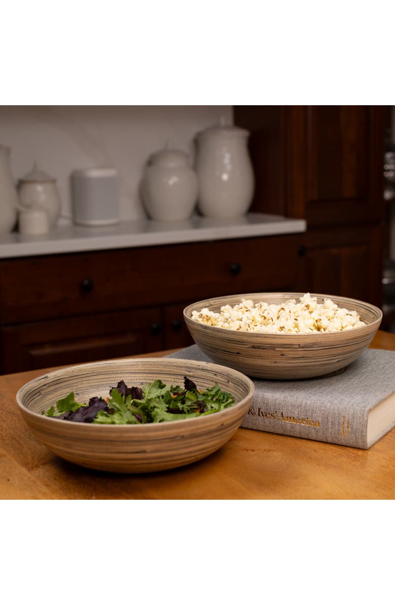 Lexa Salad Bowl Set, 12 Inch x 2, Alternate, color, Black