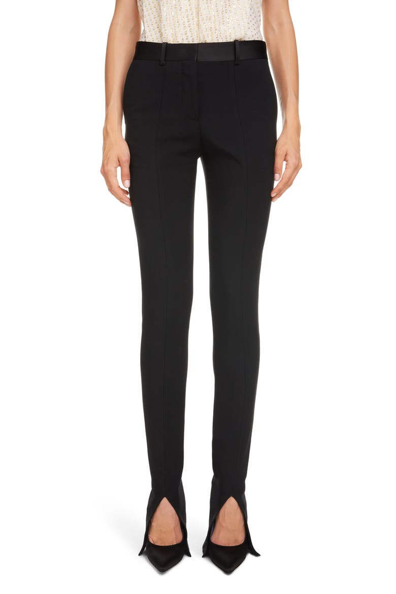 Split Hem Skinny Tuxedo Pants, Main, color, BLACK