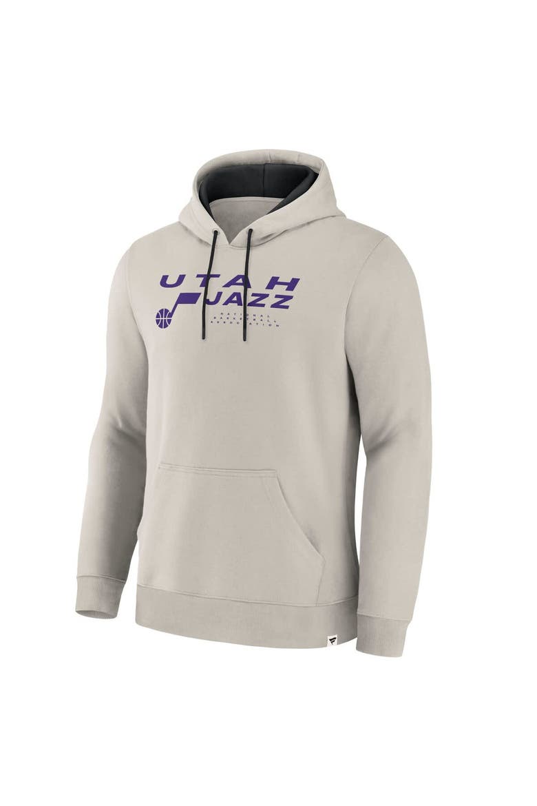 Men's Fanatics Off White Utah Jazz Crossover Collection Blocked Shot Premium Pullover Hoodie, Alternate, color, Cream