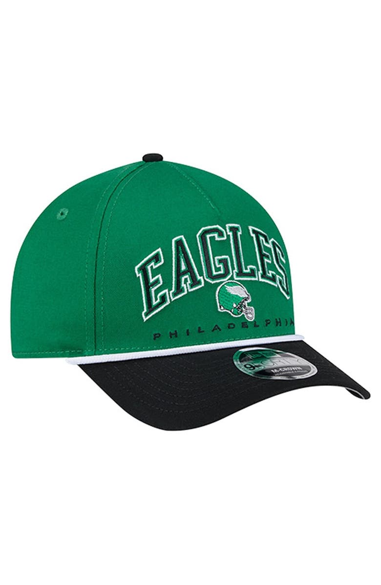 New Era Men's New Era Kelly Green Philadelphia Eagles Throwback Arch COOLERA 9FORTY A-Frame M-Crown Adjustable Hat, Alternate, color, Kelly Green