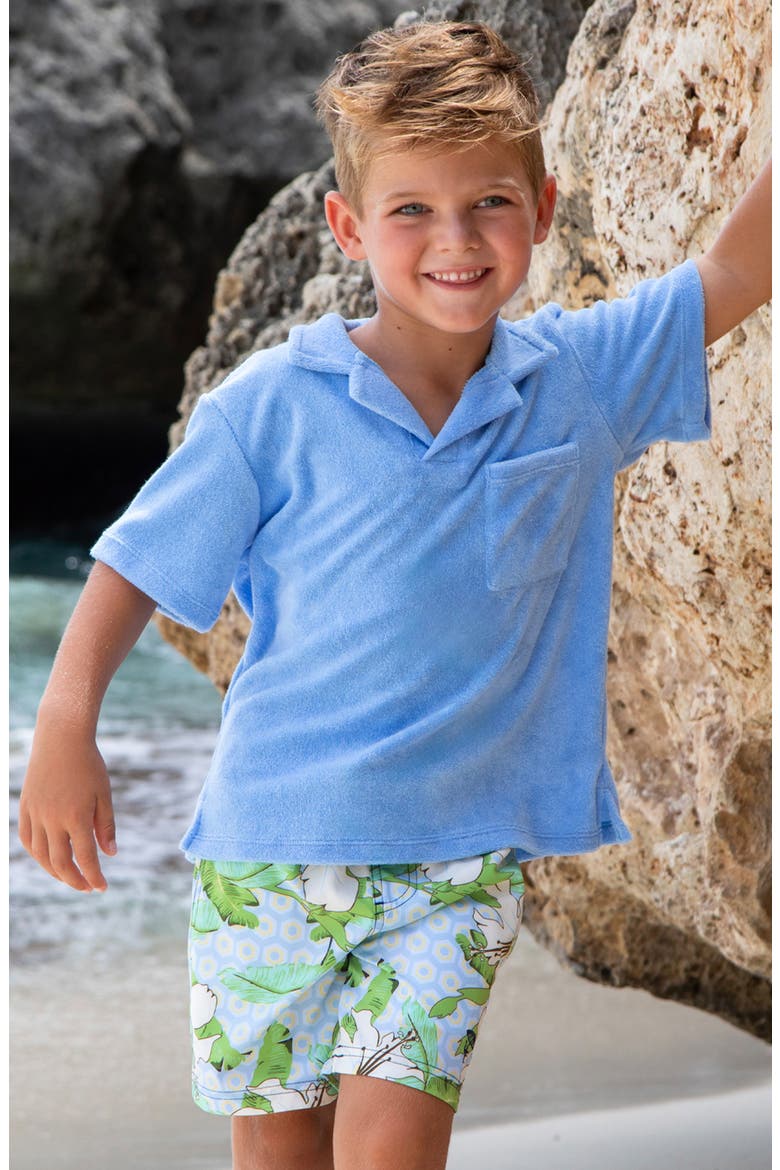 Kids' Hibiscus UPF 50+ Swim Trunks, Alternate, color, MINT
