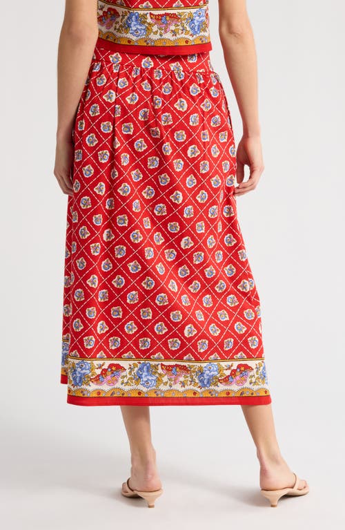 Wayf Josefina Cotton Blend Skirt In Red