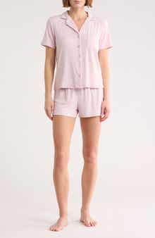 Danskin Notched Short Sleeve Top & Shorts Pajamas