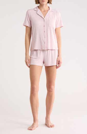 Danskin Notched Short Sleeve Top & Shorts Pajamas