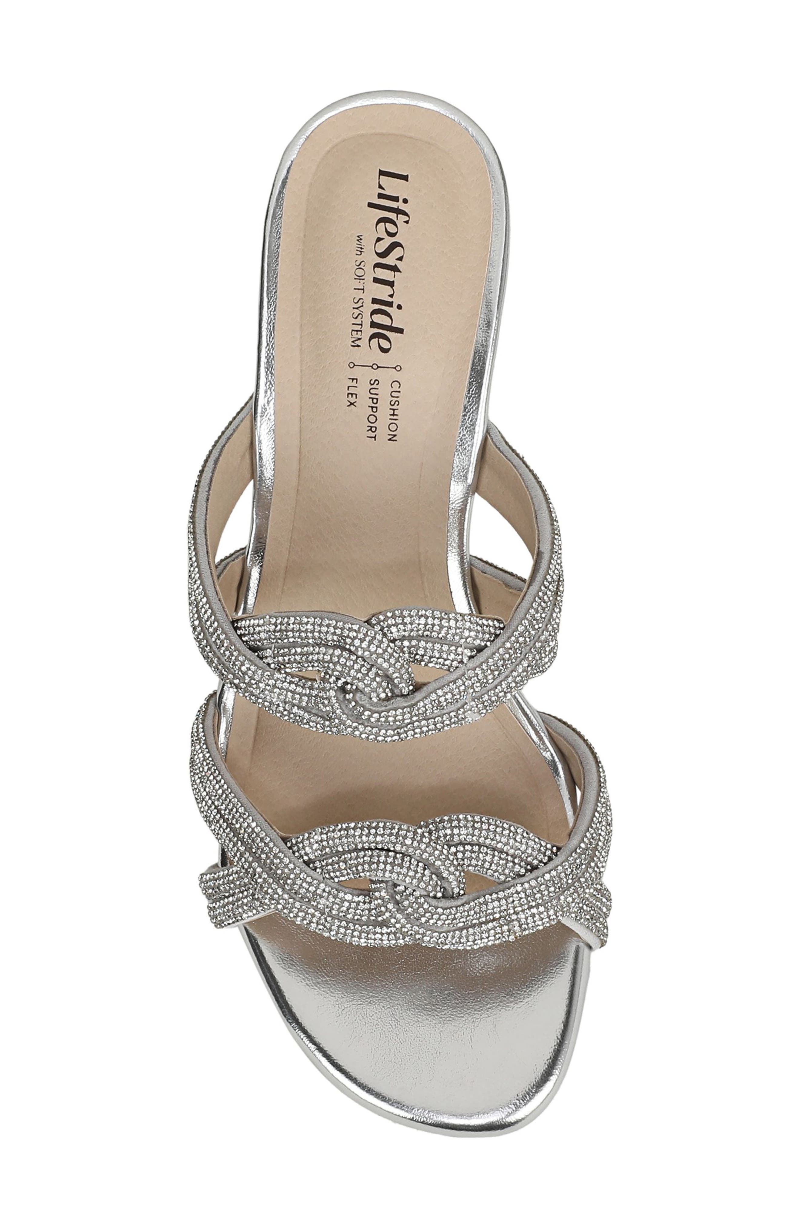 Night Out Crystal Embellished Slide Sandal, Alternate, color, SILVER