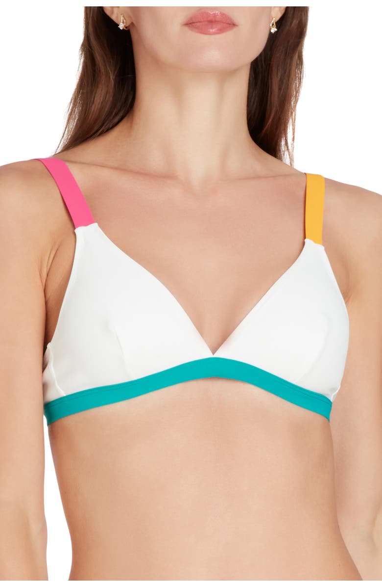 VALIMARE St Barths Colorblock Bikini Top, Alternate, color, Off White