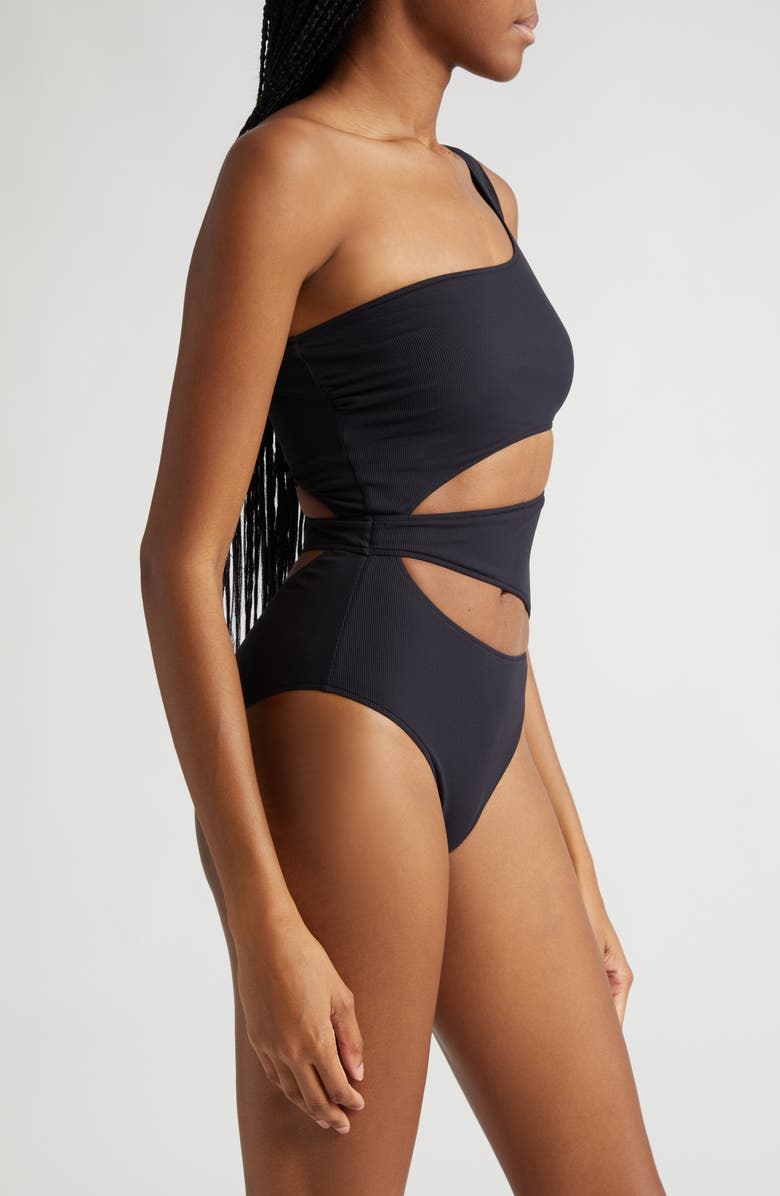 K.NGSLEY Naomi Slashed One-Piece Swimsuit, Alternate, color, 