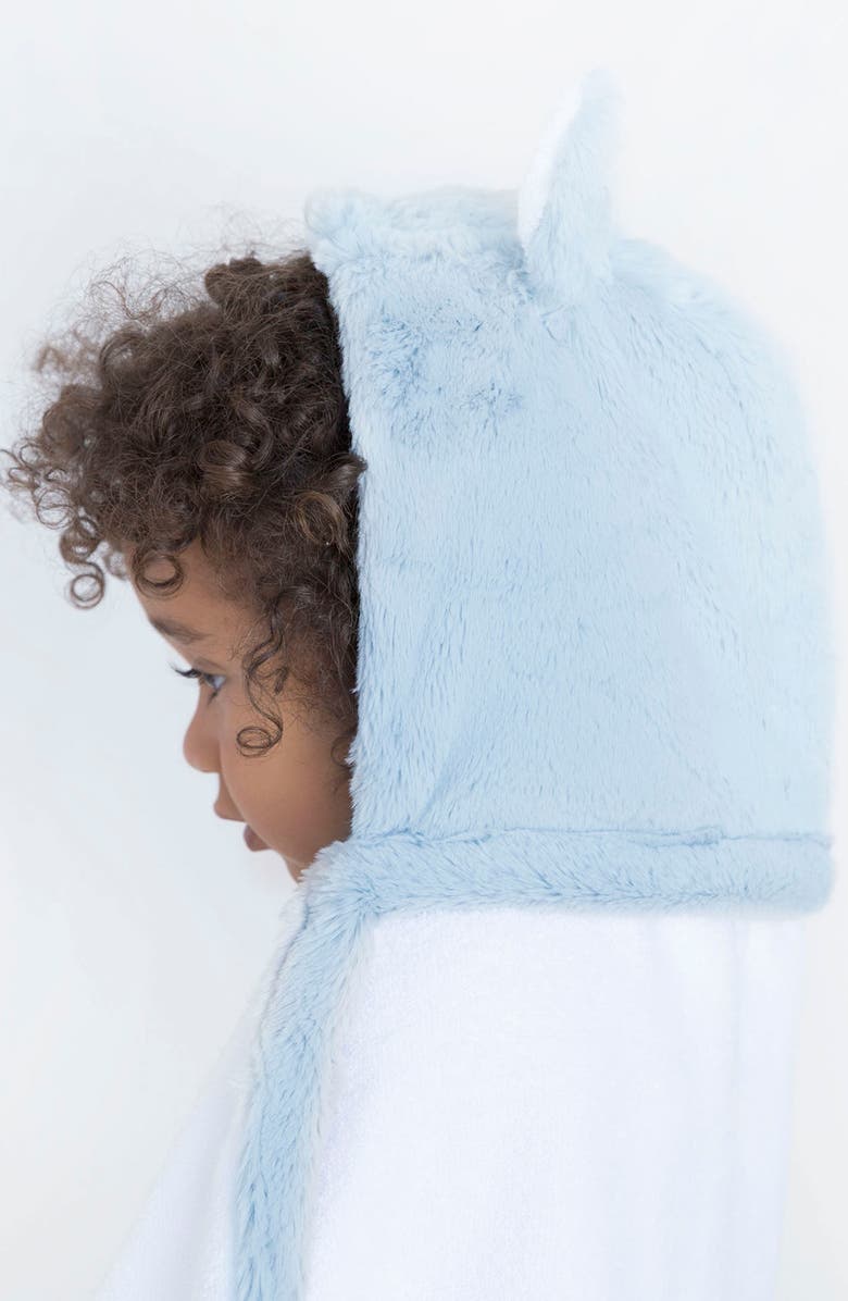 Little Giraffe Hooded Towel & Plush Blankie Bath Bundle, Alternate, color, Blue