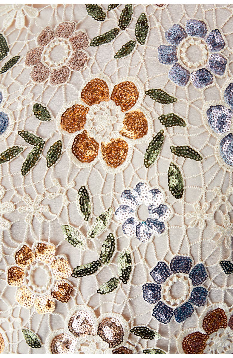 Coast Muse Embellished Flare Sleeve Mini Dress, Alternate, color, 