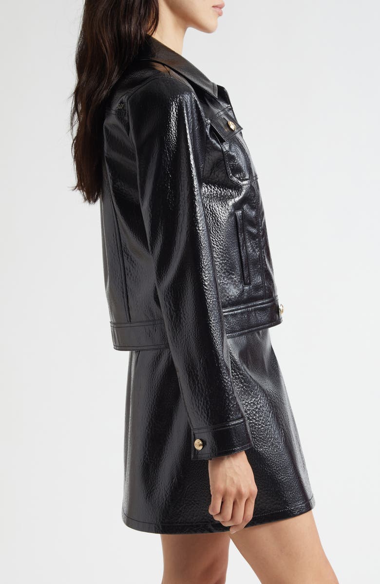 Cinq à Sept Jenn Faux Leather Jacket, Alternate, color, Black