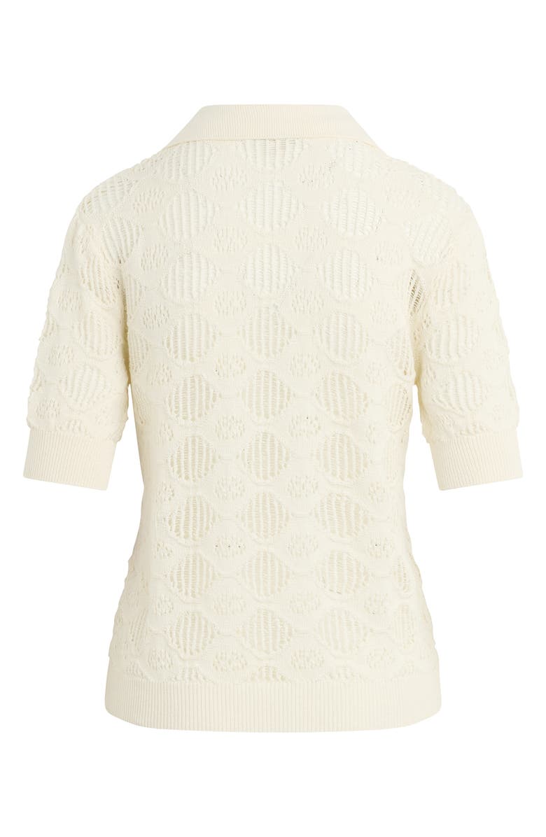 Favorite Daughter The Courtside Open Stitch Polo Sweater, Alternate, color, Ivory